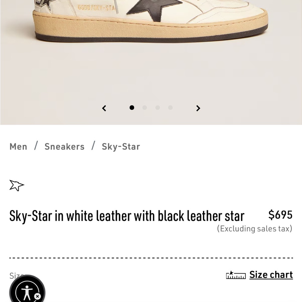 Golden Goose mens Sky-Star High-Top Sneakers - size 43 - Picture 7 of 7